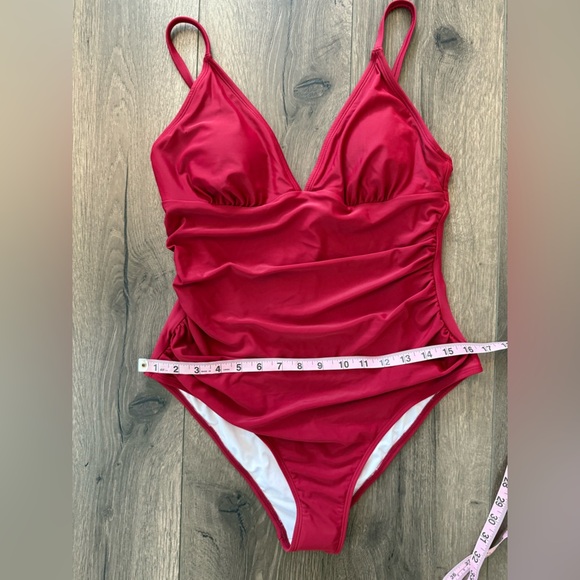 NWT Cupshe Dark Red One Piece Swimsuit Size Large - Picture 9 of 11